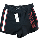 RIVER Island Activewear Shorts UK7-8 Years Girls Black Red Stripe Design