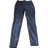 River Island High Waisted Trousers UK12 Women's Brown Faux Leather Stretch