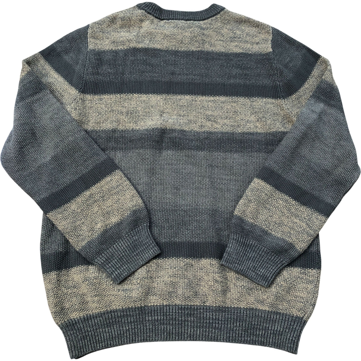 Spacedye Crew Sweater Khaki Striped Cotton Jumper Size M