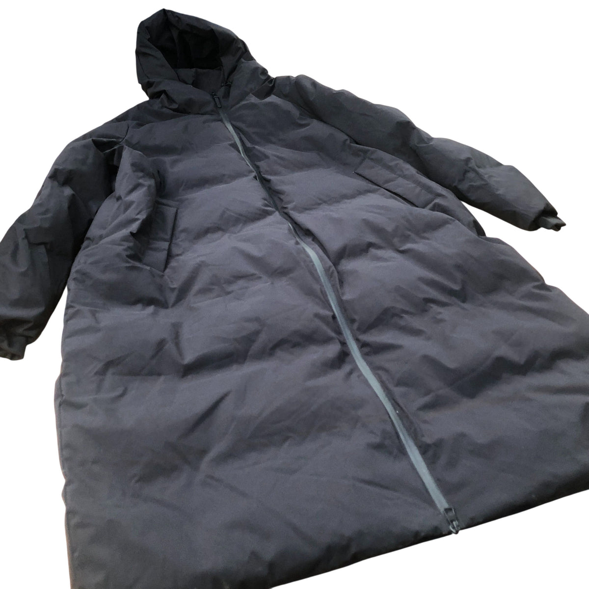 Longline Padded Coat Black Hooded Waterproof Outdoor Wear XL