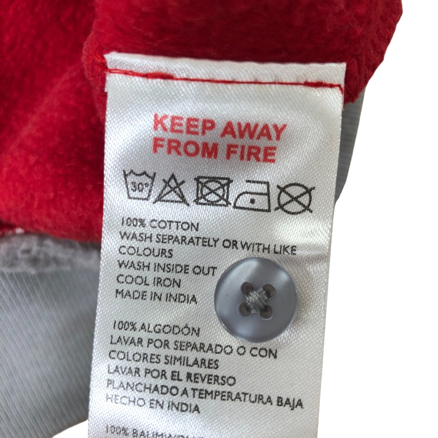 IETS FRANS Medium Pullover Collared Sweatshirt Grey Red Cotton