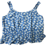 H&M Blue Floral Crop Top Age 5-6 Years Girls Cotton Sleeveless Style