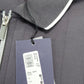 River Island Mens Zip Polo Shirt M Grey Dark Stylish Long Sleeve
