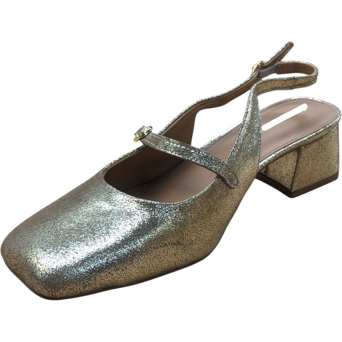 Gold Glitter Slingback Heels UK Size 6 Women's Formal Shoes