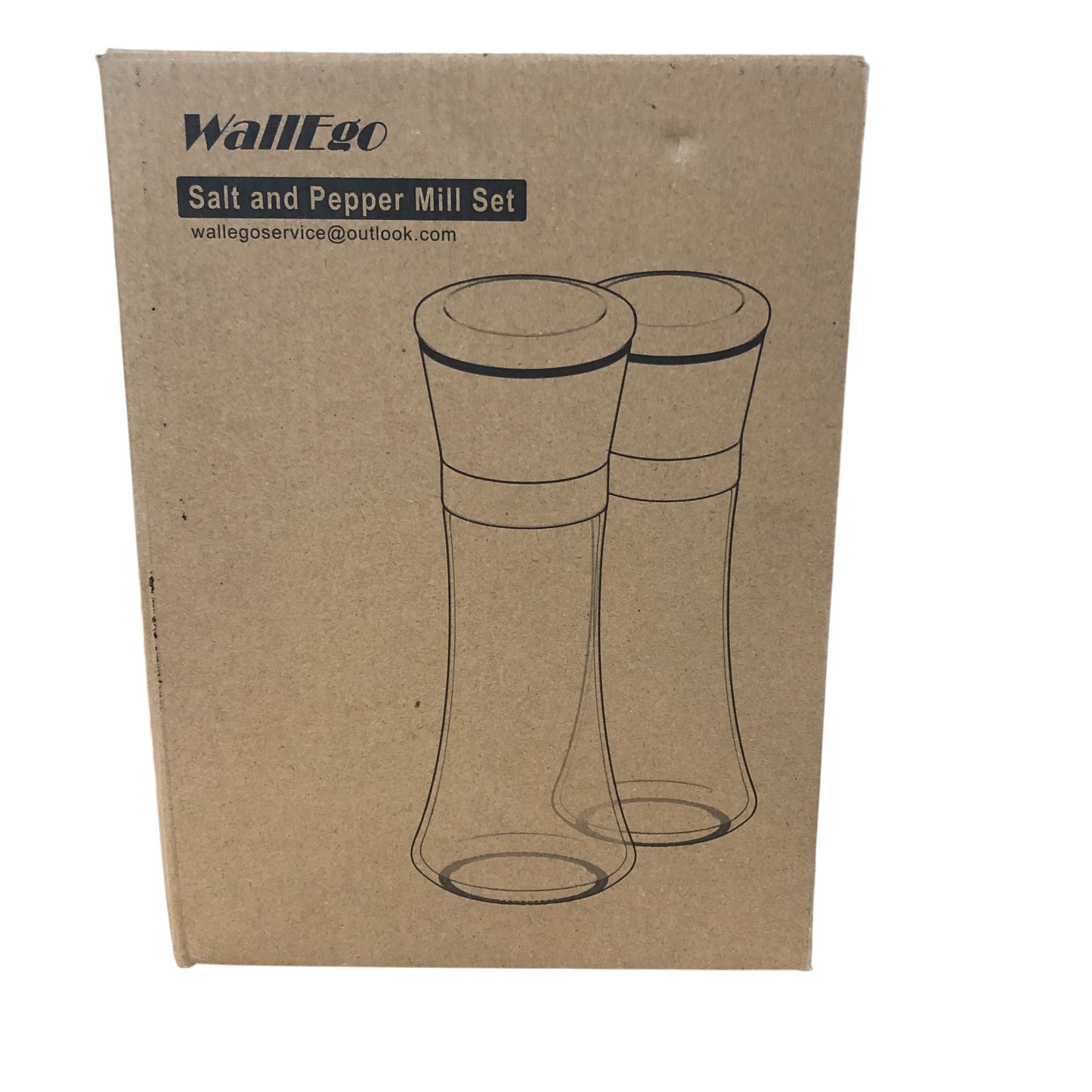 WallEgo Salt And Pepper Mill Set Adjustable Coarseness Glass And Stainless Steel