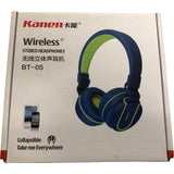 Kanan BT-05 Wireless Stereo Headphones Collapsible Bluetooth Black Green