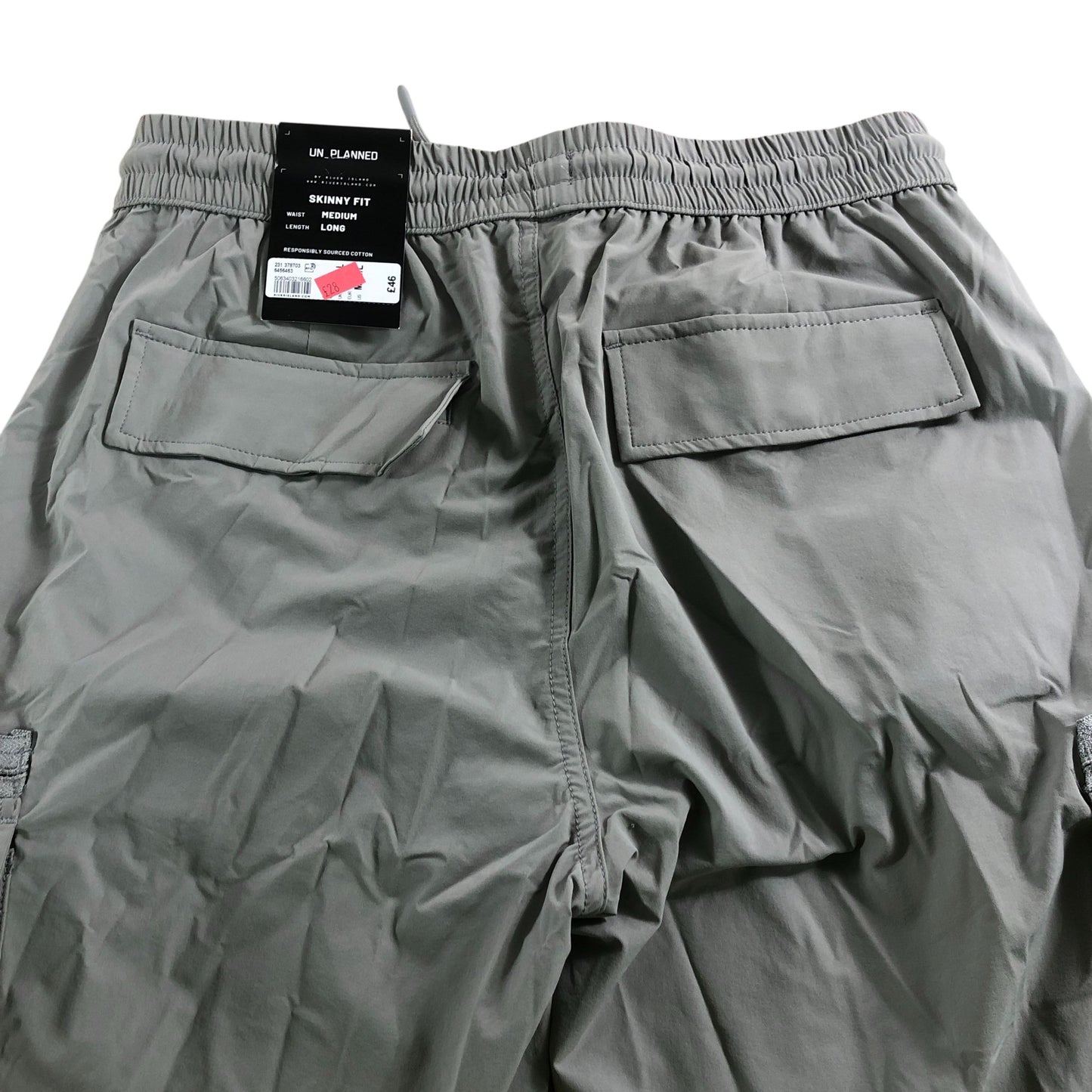 River Island Skinny Fit Cargo Trousers Grey Small Short