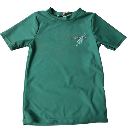 River Island Kids Short Sleeve Rash Guard Swim Top Green 9-10 Years