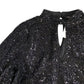 Black Sequin Long Sleeve Top UK12 Women's