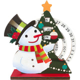 3D Wooden Christmas Countdown Calendar Snowman Decoration Advent Calendar