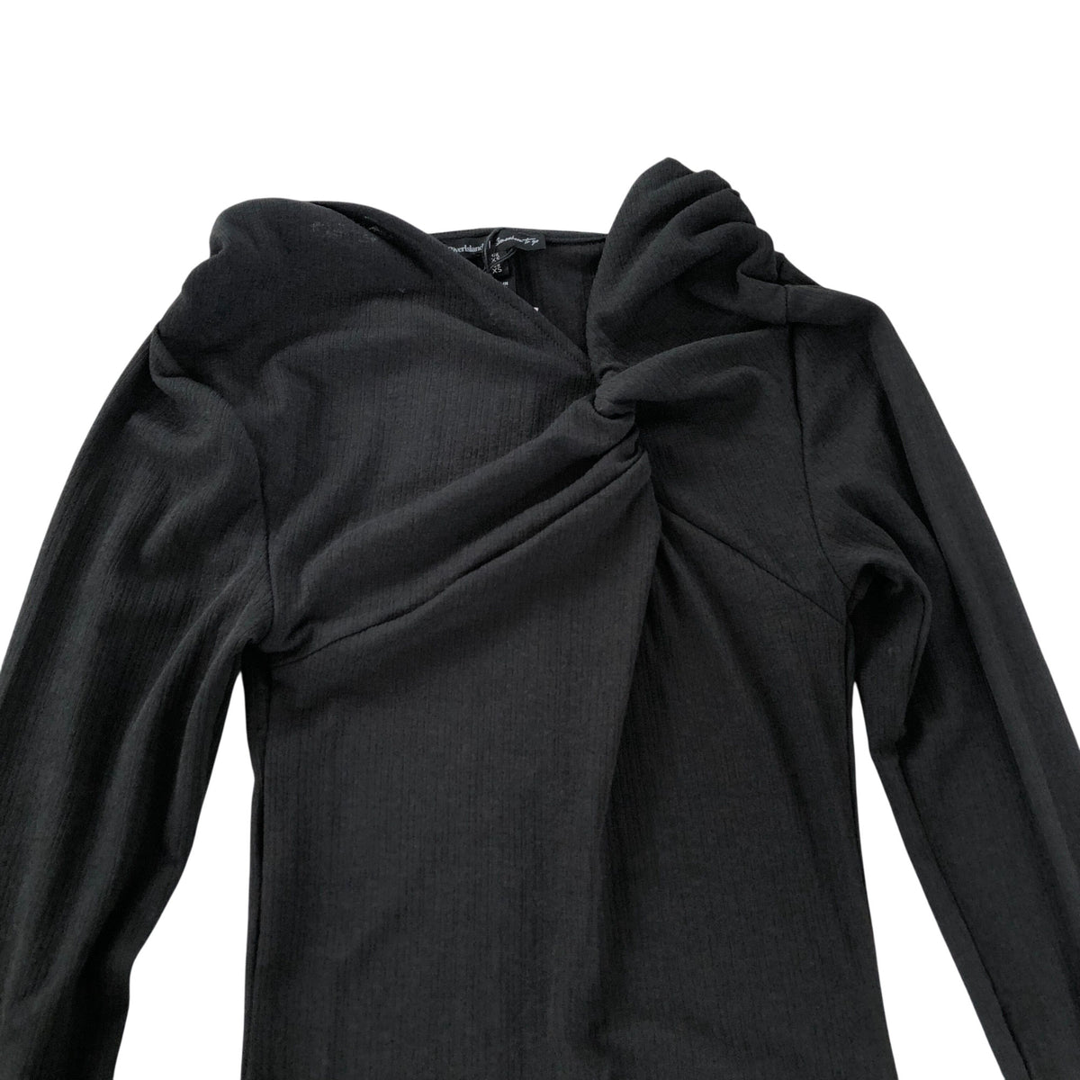 River Island Long Sleeve Dark Grey Dress XS Women's Elegant Twist Design