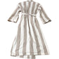 Striped Bathrobe Women's Soft Cotton Organic Loungewear Size 8