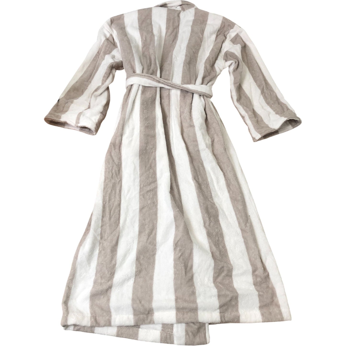 Striped Bathrobe Women's Soft Cotton Organic Loungewear Size 8