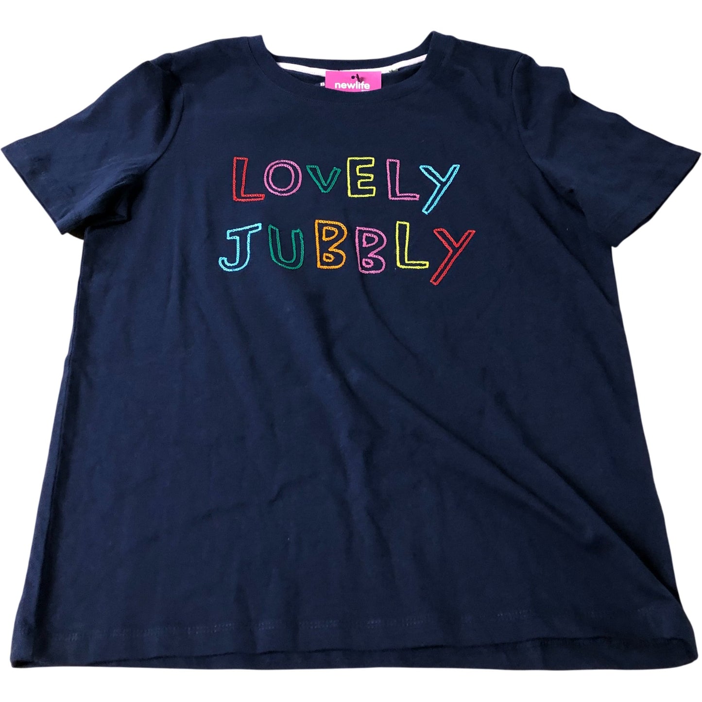 Lovely Jubbly T-Shirt Women's Short Sleeve Cotton Navy UK6