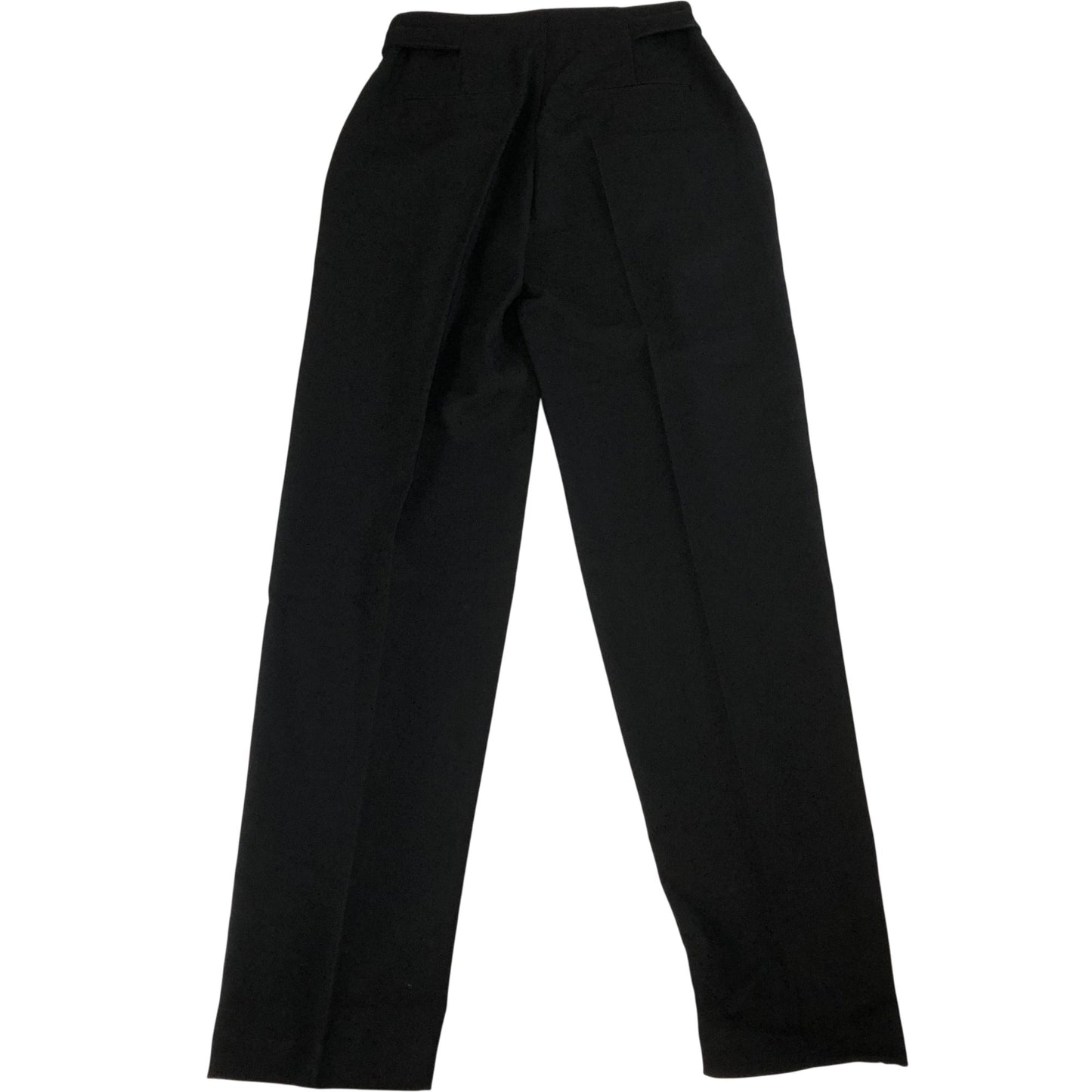 Pleated Trousers Women's High Waist Black Button Detail UK6
