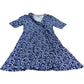 Branded Petite Blue Wrap Jersey Dress - Size 12