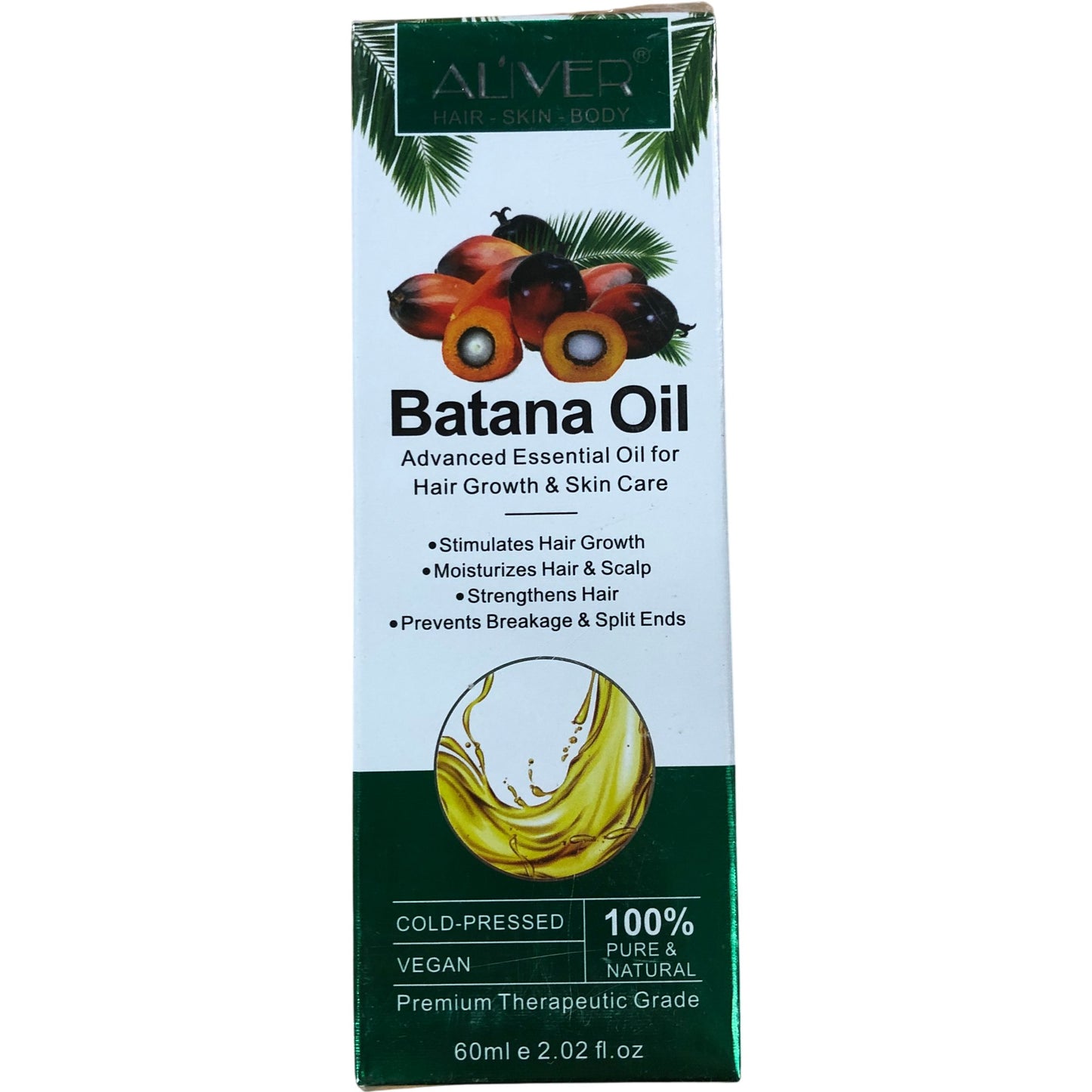 ALIVER Batana Oil 60ml Hair Growth Oil Cold Pressed Vegan Pure Natural
