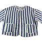River Island Reversible Striped Floral Quilted Jacket Women's Blue Large