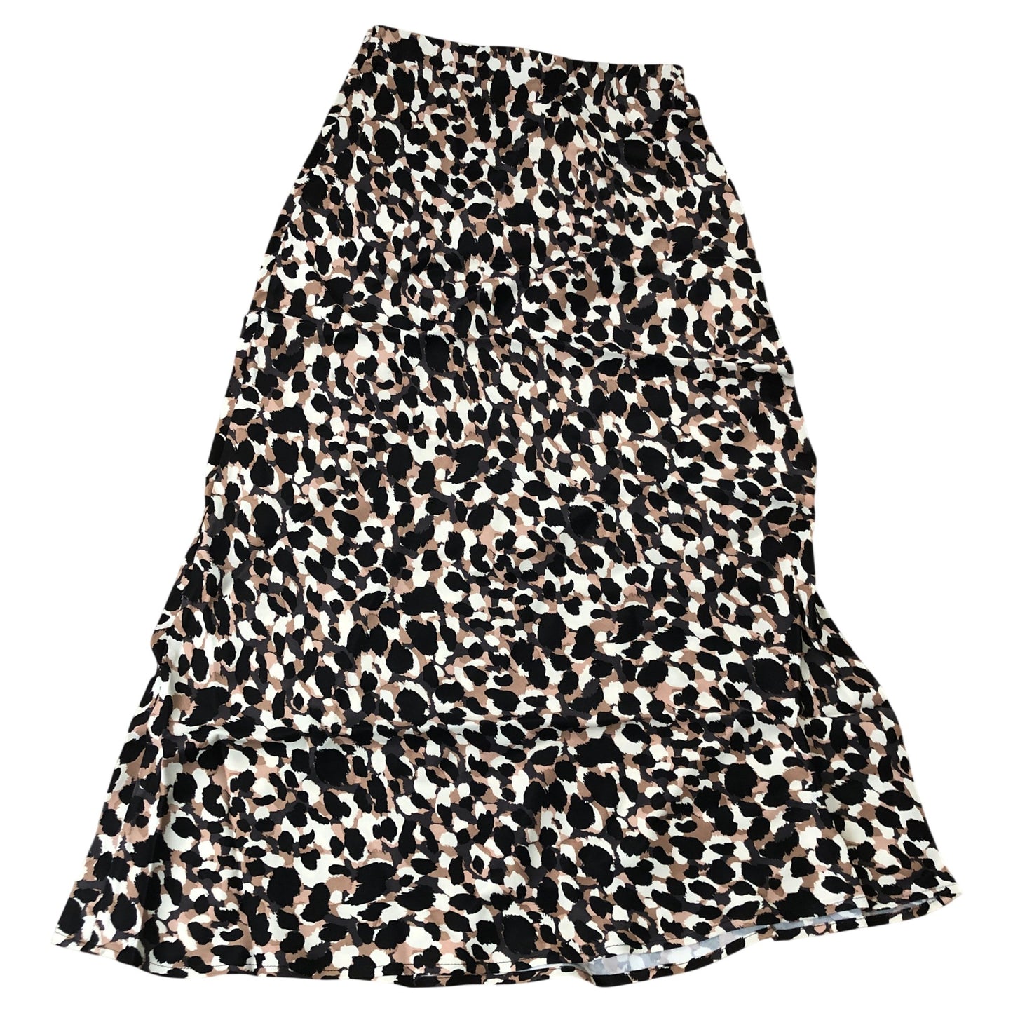 Leopard Print Midi Skirt Women's Elegant Flowy Style Lightweight Size 18