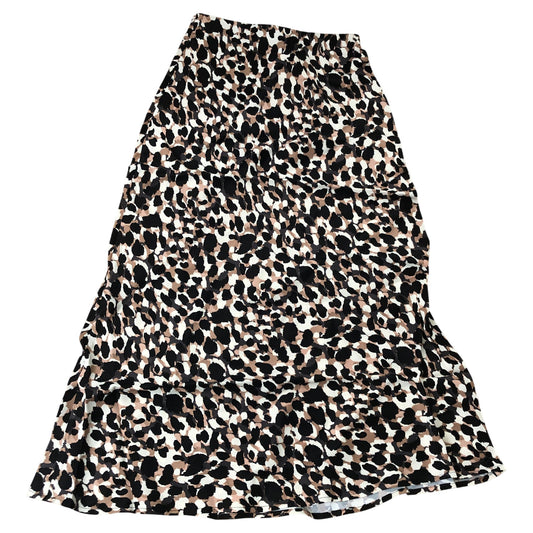 Leopard Print Midi Skirt Women's Elegant Flowy Style Lightweight Size 18