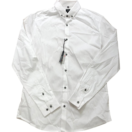 River Island Muscle Fit White Shirt Size M Men's Long Sleeve Smart Casual