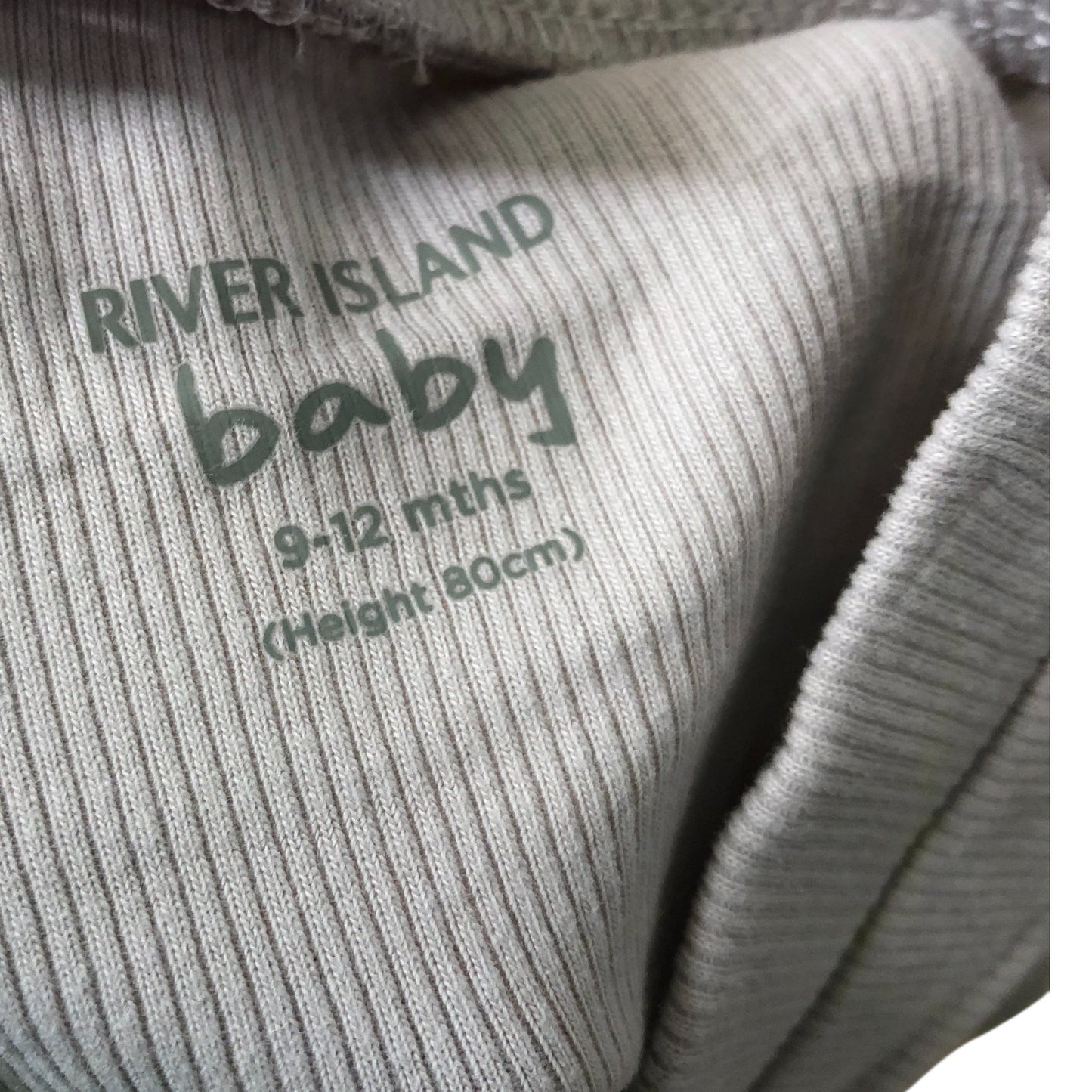 River Island Baby 9-12 Mths Girls Leggings Grey Ribbed Hearts Design