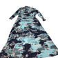 Maxi Dress Size UK10 Women's Floral Long Sleeve Button Front Blue