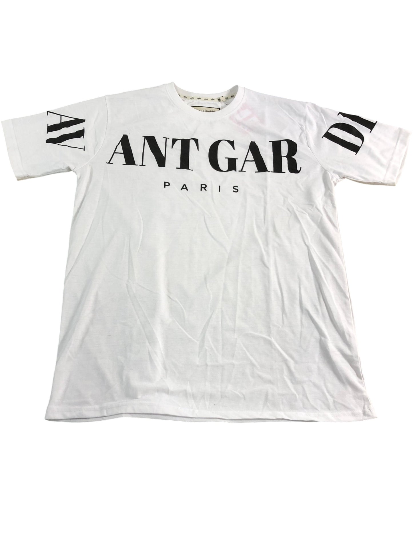 AVANT GARDE PARIS AGM105 UK L Men's White Cryptic Graphic T-Shirt