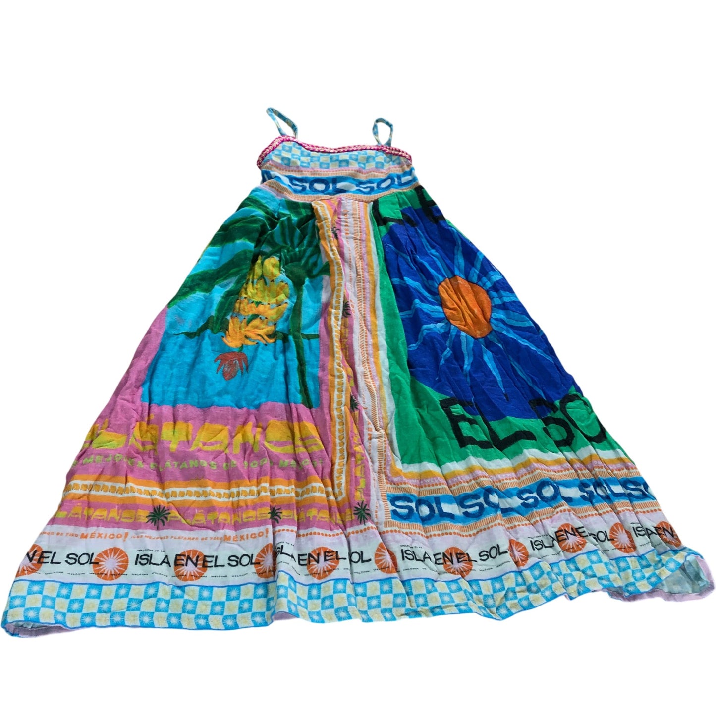 River Island Girls Dress Size 6 Years Colourful Summer Print Cotton