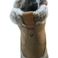SKECHERS Relaxed Fit Women's Boots Size 3 Tan Zip Up Faux Fur Lining Comfort
