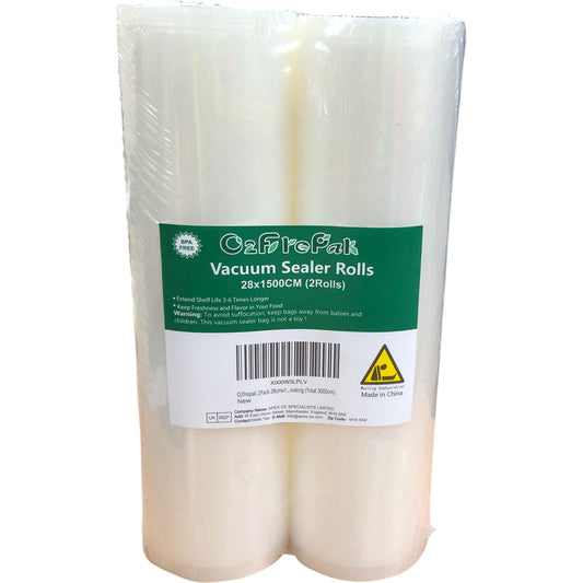 Vacuum Sealer Rolls 28x1500cm 2 Rolls BPA Free Food Storage Bags