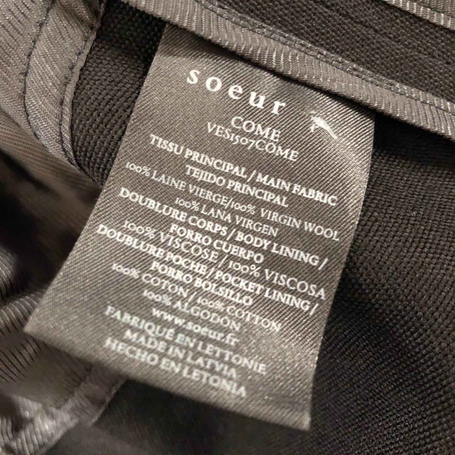 Soeur Blazer Jacket Men's Black Wool Blend Size M Stylish Design