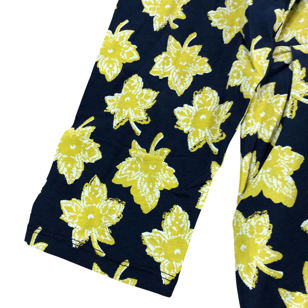 UK14 Women's Floral Print Midi Dress Yellow Floral Pattern