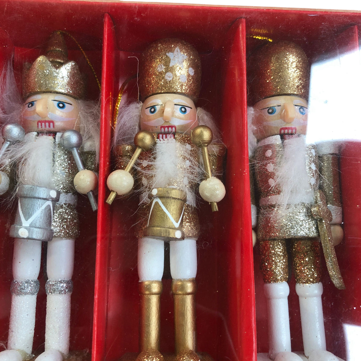 Set Of 5 Decorative Nutcracker Dolls Wooden Christmas Collectible Figures