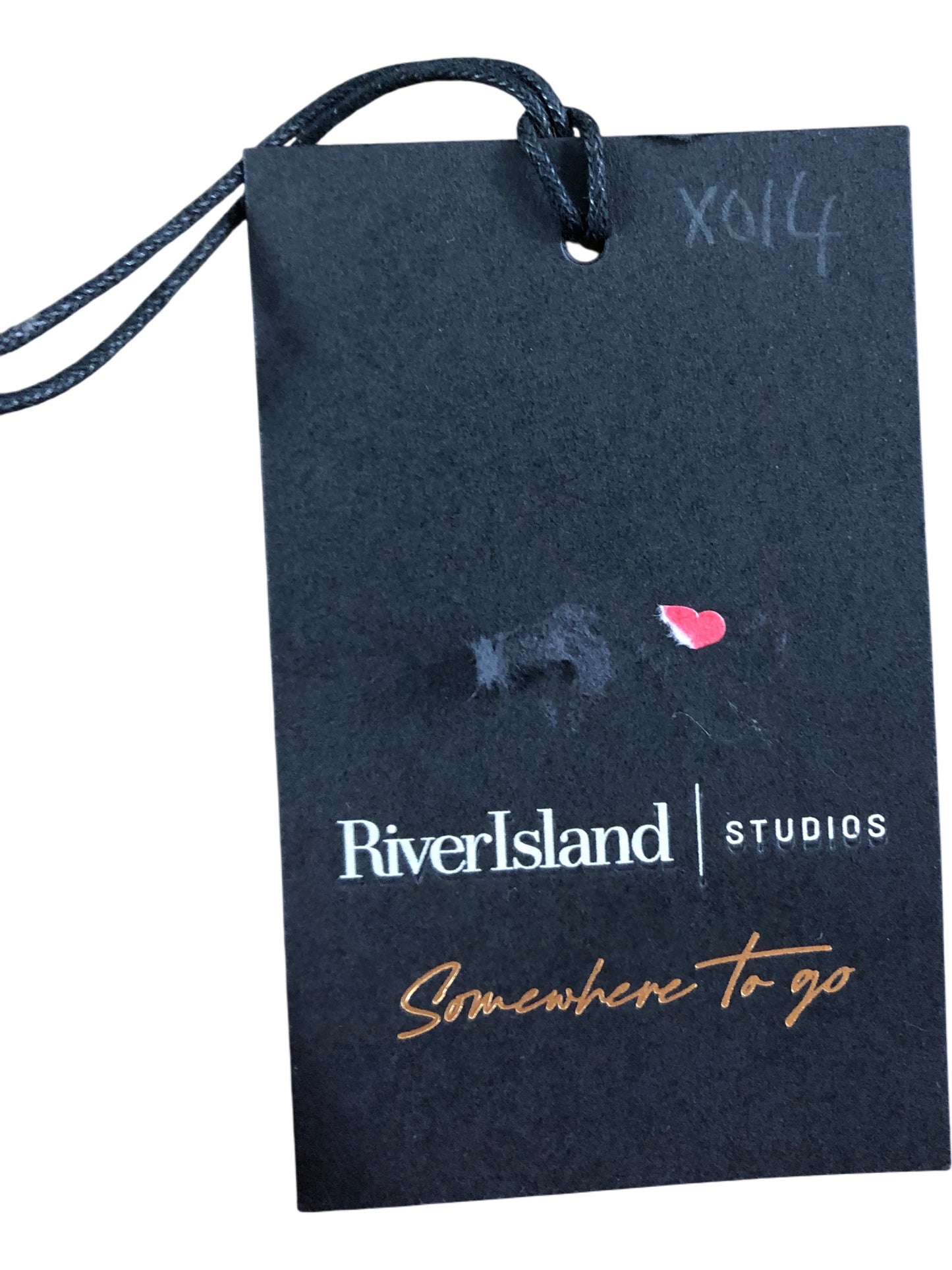 River Island Black 60s Riv Sol Cropped Top L Women Sleeveless Cotton Blend