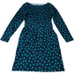Polka Dot Dress Women's Long Sleeve Navy Green Patterned Cotton Size 6