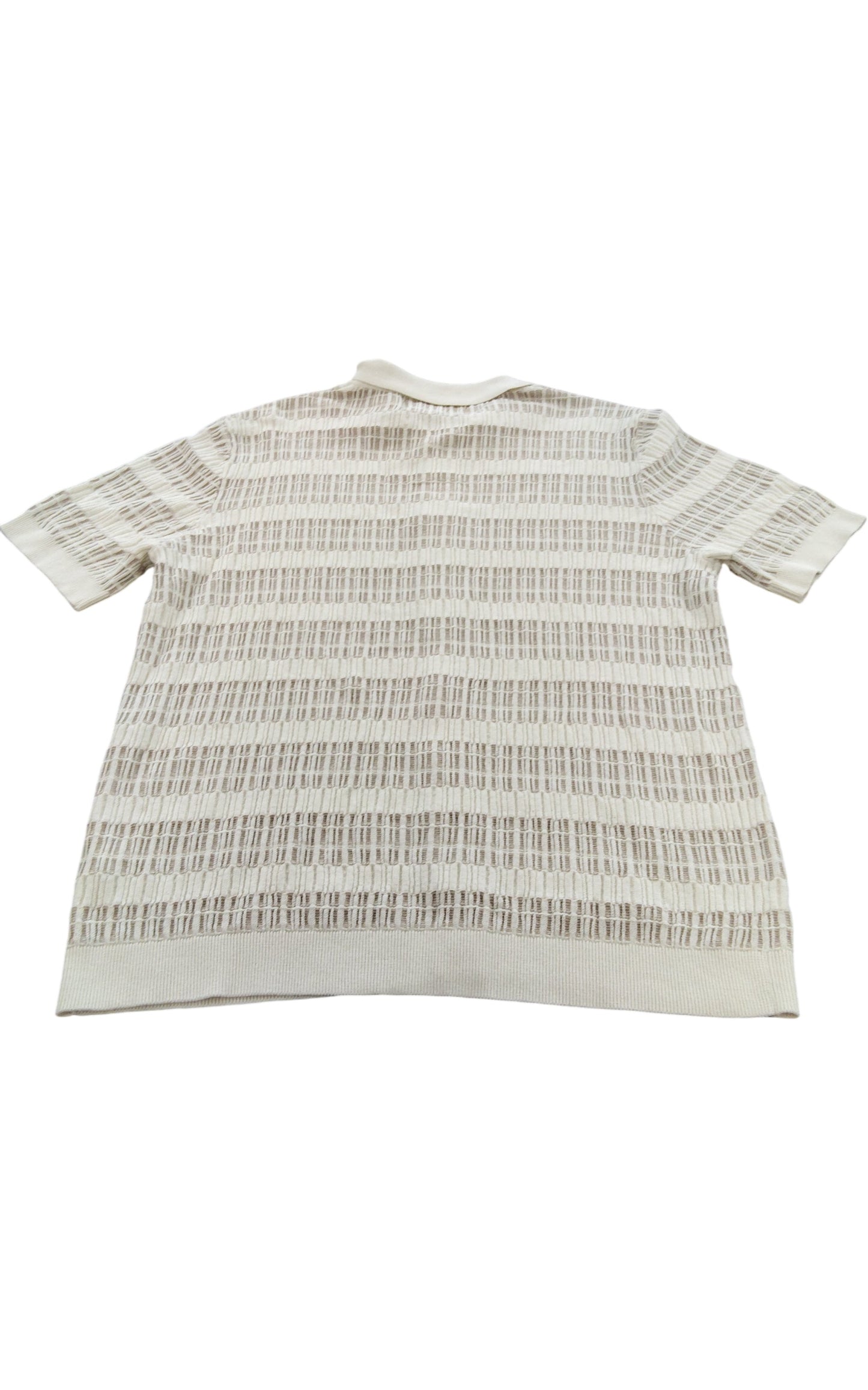 River Island Short Sleeve Cardigan UK XL Knitted Cream Striped Style