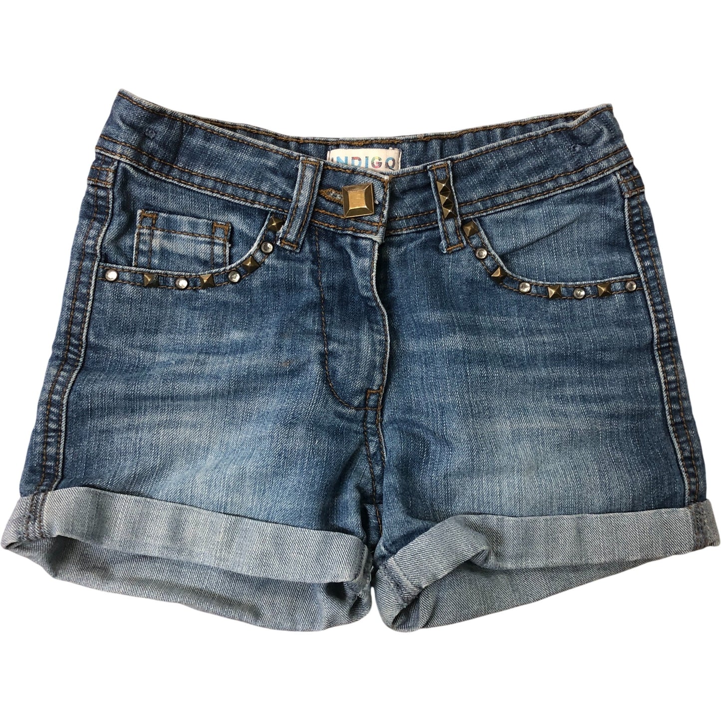 Indigo Denim Shorts 7-8 Years Girls Fashion Casual Summer Blue