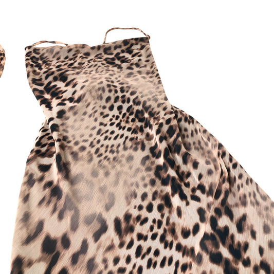River Island Leopard Print Maxi Dress With Scarf - Size 14