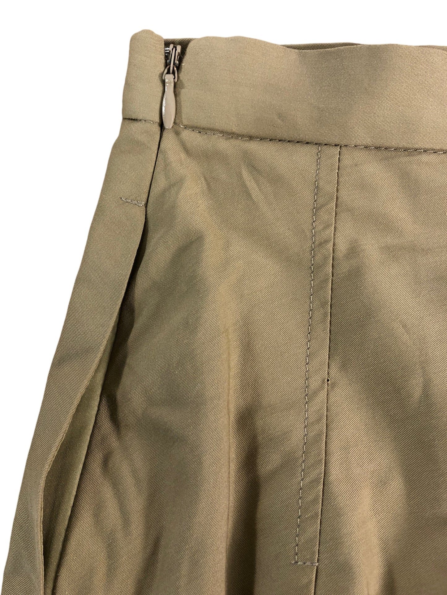 River Island Women's Pleated Midi Skirt UK Size 18 Khaki