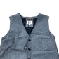 Mens Vested Waistcoat Smart Casual Button Up Grey Cotton Blend