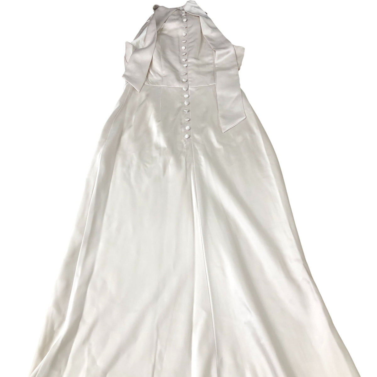Jarlo Bridesmaid Dress Halter Neck Long Satin Ivory Elegant UK8