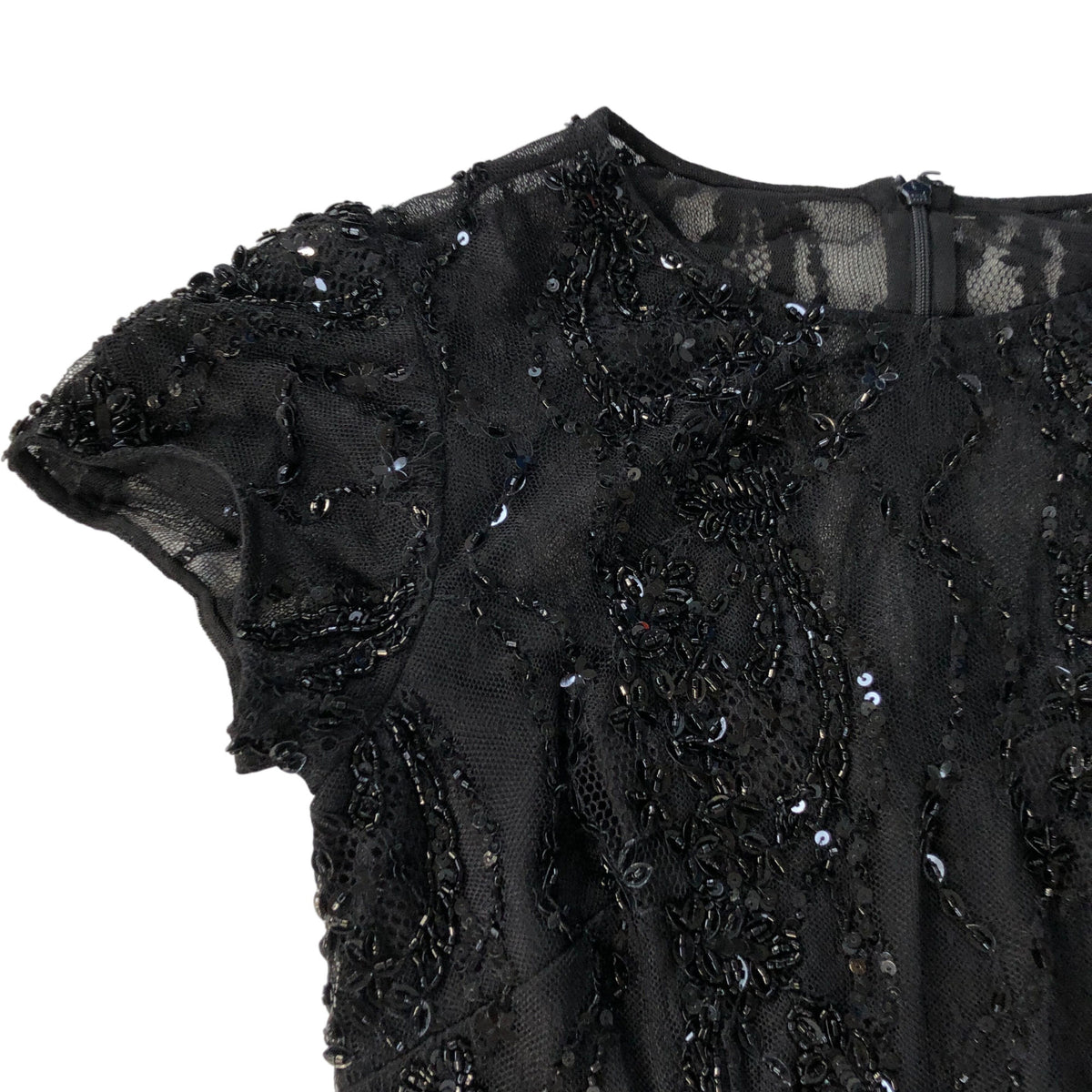 Adrianna Papell Black Beaded Maxi Dress UK8 Women's Evening Wear Flowy