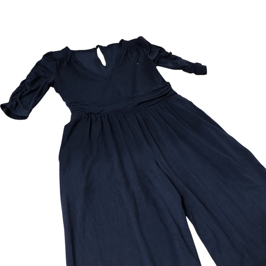Jumpsuit Women's Navy Blue V Neck Long Sleeve Loose Fit UK8