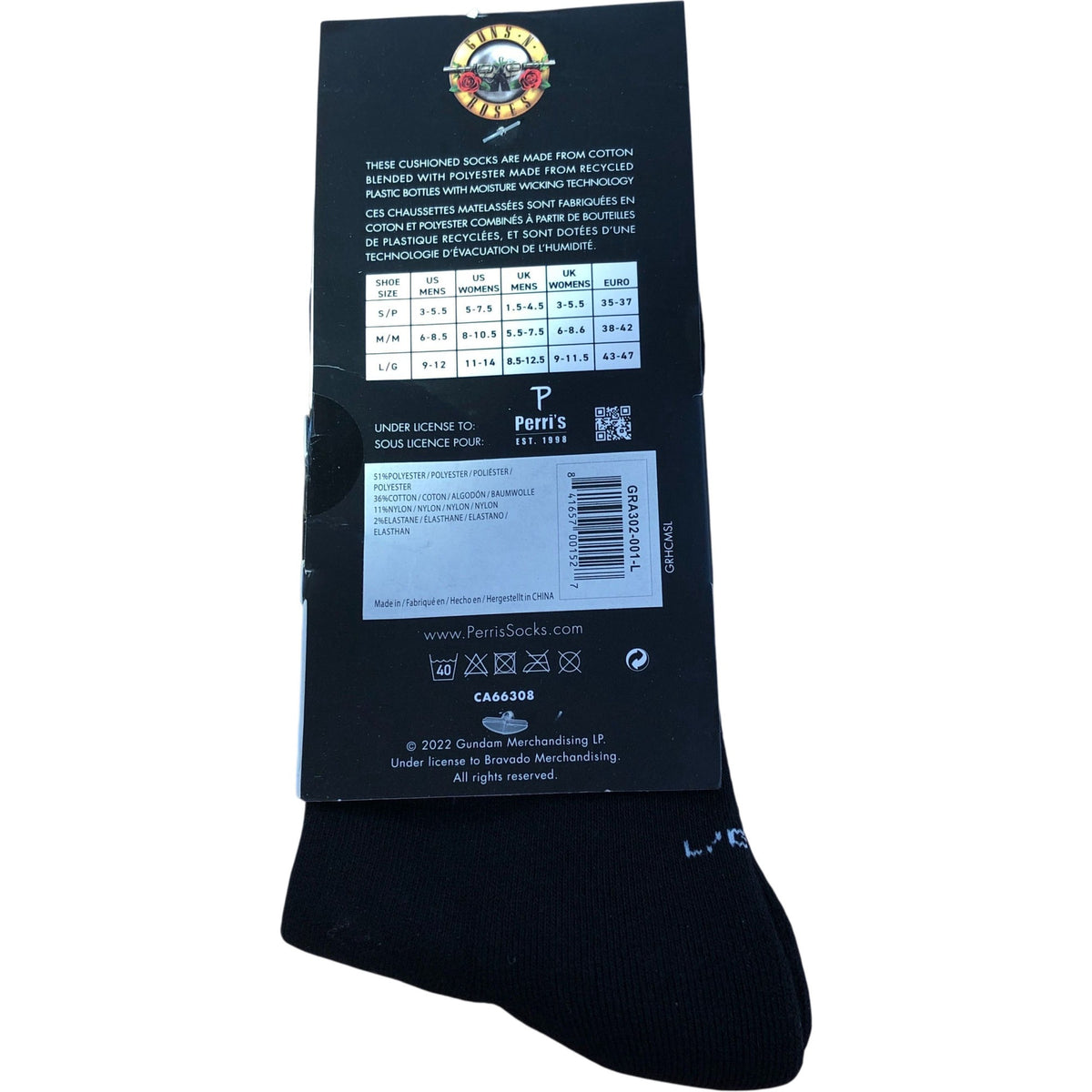 Guns N Roses Black Graphic Socks Unisex M8.5-12.5 W9-11.5