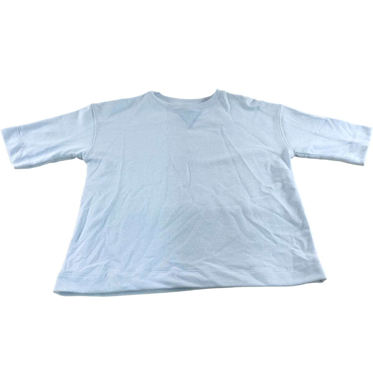 River Island Women's Short Sleeve T-shirt UK XS Light Blue Cotton Blend Top