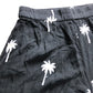 South Beach Trousers UK14 Women's Embroidered Black Palm Tree Wide Leg Pants