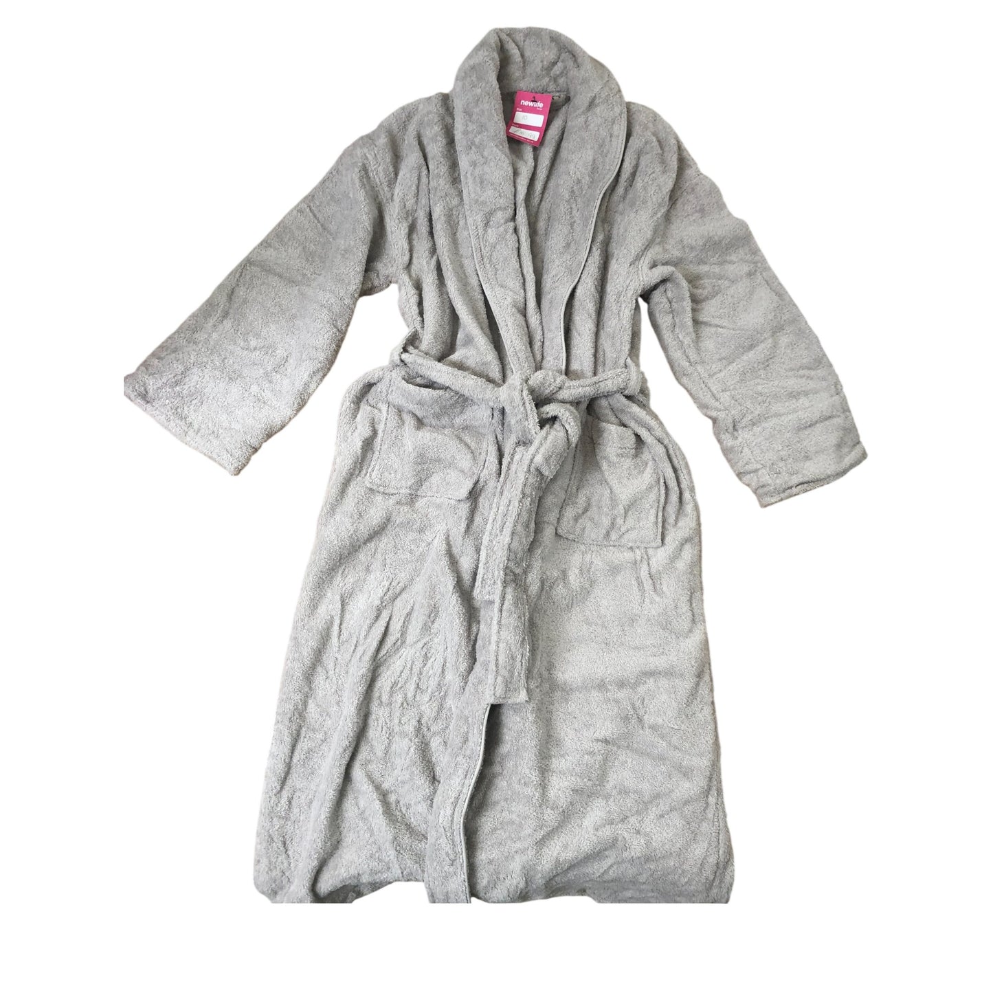The White Company Small Grey Fleece Robe Women's Soft Plush Bathrobe Size 10