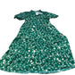 Baukjen Green Floral Maxi Dress Women Size 10 Short Sleeve Viscose A Line