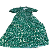 Baukjen Green Floral Maxi Dress Women Size 10 Short Sleeve Viscose A Line